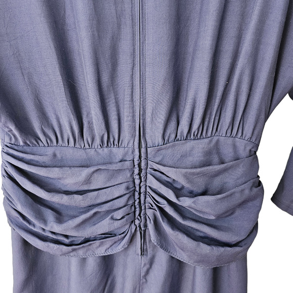 Vintage 80s Nina Piccalino Dress navy dolman statement lace collar junior 5/6 - Picture 4 of 11